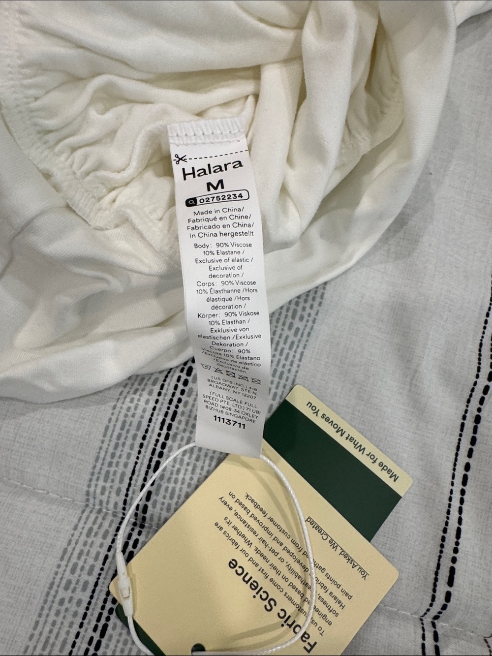 *NWT* HALARA White Long-Sleeve Cinched-Waist Tee - Picture 2 of 5